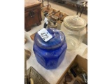 2 Glass Planter's Peanuts Jars - Clear Jar Has Crack