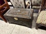Carved Wooden Trunk