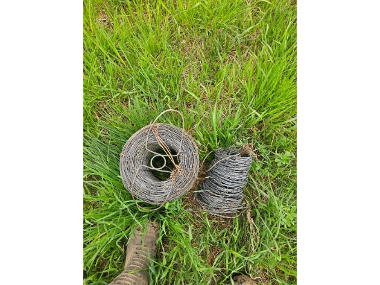 Fencing and Roll of Barb Wire