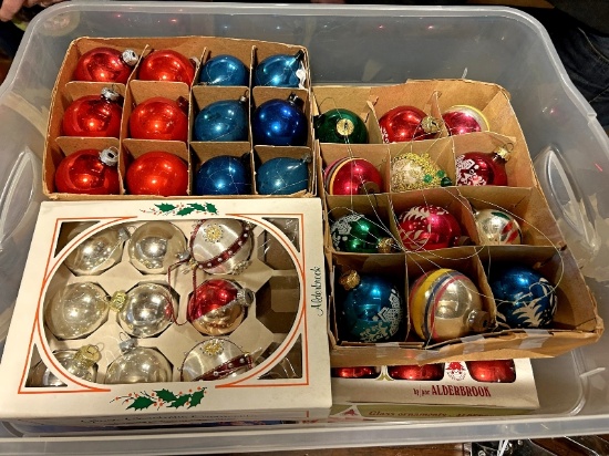 Tote of Vintage Christmas Balls