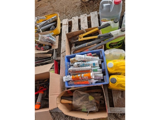 Row of Tools Including Hammers, Etc.