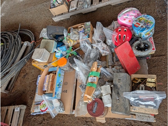Skid of Assorted Fasteners, Wood Screws & Hardware