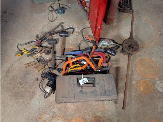 Lot of Assorted Tools Including Large Tap