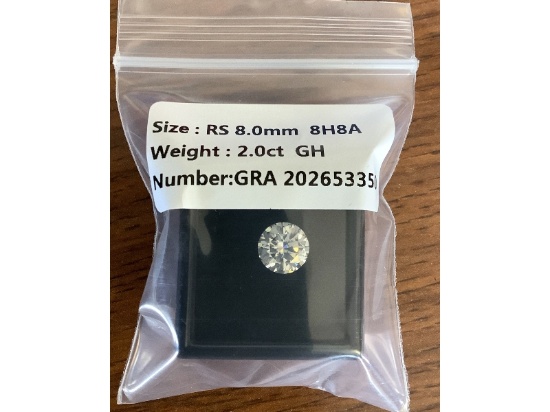 New 2.0ct Moissanite Lab Diamond (Loose Unmounted Diamond)