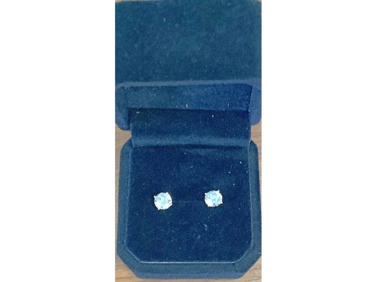 New 14K Gold Plated 1.0ct Each Simulated Diamond Stud Earrings