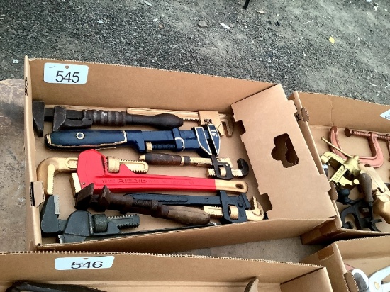 Box of Pipe Wrenches