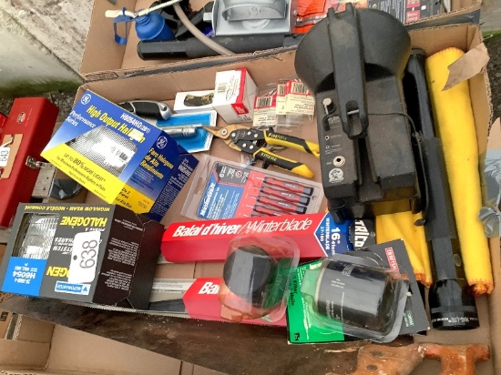 Box of Assorted New Tools
