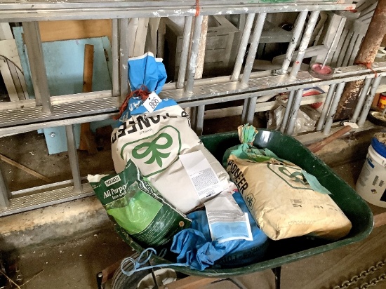 Wheelbarrow, Soybean Seed, Hay Seed & Grass Seed