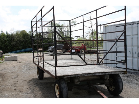 20' Thrower Wagon Steel Rack, Wood Floor