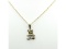 10KT Yellow and White Gold Natural Diamond (0.10ct) Teddy Bear Holding Heart Pendant