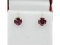 14KT Yellow Gold Round Natural Rhodolite Garnet Earrings