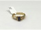 Gold Plated Sterling Silver Natural Tanzanite (0.55ct) with Natural White Sapphire Ring