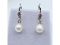 Sterling Silver Freshwater Pearl 7mm-6.6mm Drop Style Earrings