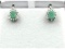 Sterling Silver Natural Emerald with CZ Earrings