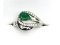 Sterling Silver Natural Emerald (0.65ct) with CZ (0.20ct) Ring, Size 6