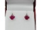 10KT White Gold Natural Enhanced Ruby (2ct) Heart Shape with Aquamarine Earrings
