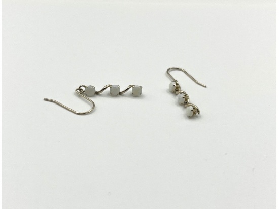 10KT Yellow Gold Opal Dangling Drop Earrings