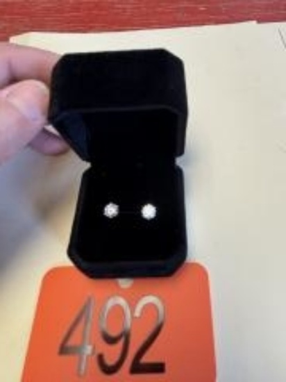 New 18K Gold Plated 1.0ct Each Simulated Diamond Stud Earrings
