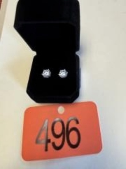 New Sterling Silver 2.0ct Each Simulated Diamond Stud Earrings