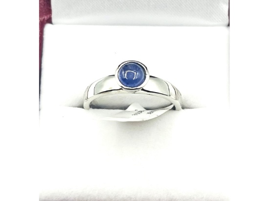 Sterling Silver Natural Tanzanite (0.75ct) Ring, Size 7