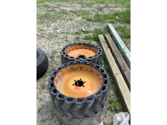 Set of 6 Bolt Never Flat Skid Steer Tires