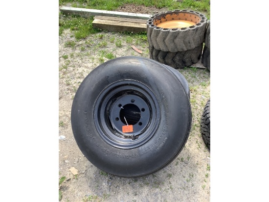 2 Large 6 Bolt Implement Wheels With 13.0/75-16 Tires
