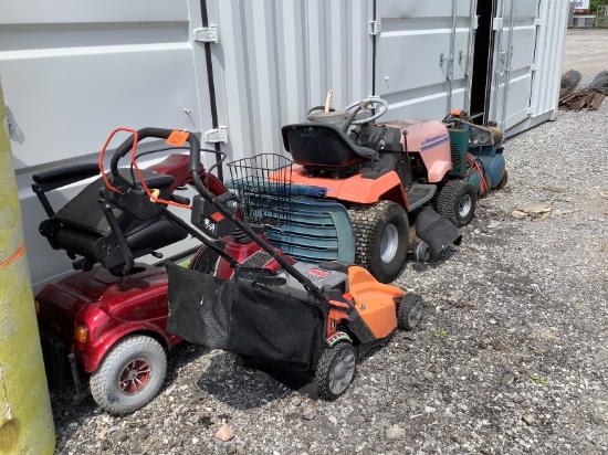 Mobility Scooter & 2 Lawnmowers