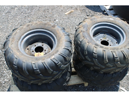 Set of 25x11.00-12 ATV Tires & Rims
