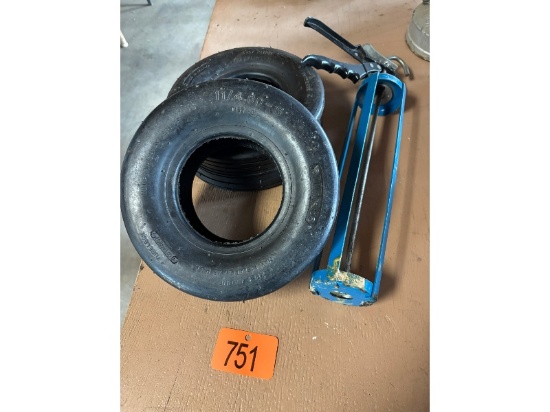 2 Tires 11/4.00-5 & Caulking Gun