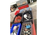 Toolbox & 6 Totes of Assorted Construction Materials