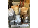 Skid of Bushel Baskets, Cups, Etc.