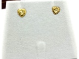 10KT Yellow Gold Heart Shape Earrings