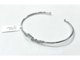 Sterling Silver CZ Bangle Bracelet
