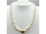 Freshwater Pearl 10.2mm-8.0mm Natural Onyx (1ct) Necklace