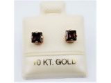 10KT Yellow Gold Natural Garnet Earrings