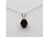 Sterling Silver Smokey Quartz (2ct) Pendant with Sterling Silver Chain