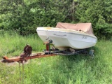 15' Peterborough Boat With Johnson 50 Outboard & Trailer