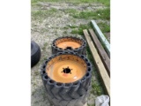Set of 6 Bolt Never Flat Skid Steer Tires