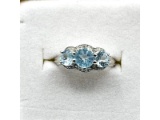 Sterling Silver Natural Blue Topaz (2.5ct) Ring, Size 7