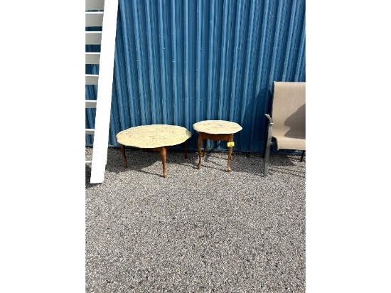 2 Marble Top Tables