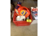 Tote of Household Cleaners