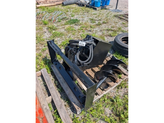Skid Steer Hydraulic Auger With 2 Bits