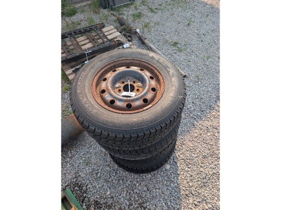 4 Snow Tires on 5 Bolt Rims