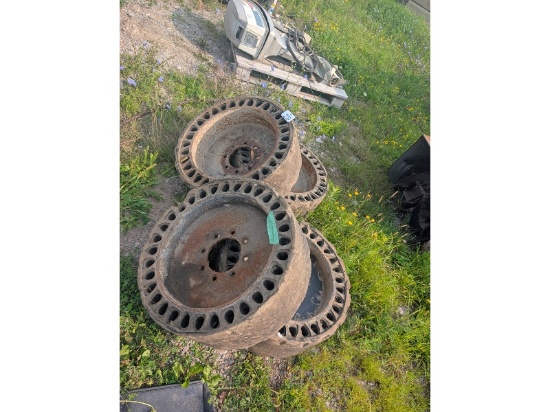 Set of No Flat Skid Steer Wheels 8 Bolt