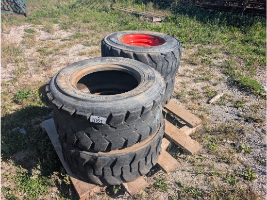 4 Skid Steer Tires & Rims
