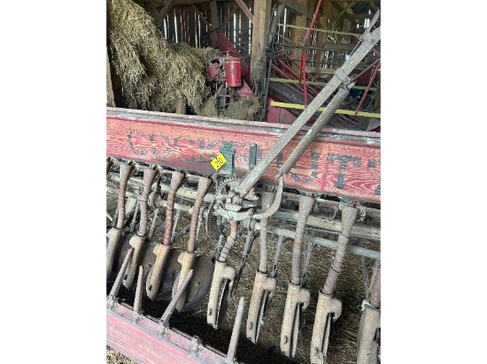 Cockshutt 13 Run Seed Drill With Wooden Wheels