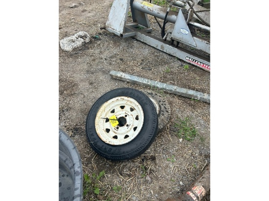 10' Steel Door Rail Plus 2 Small Tires With Rims