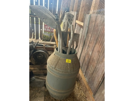 Grey Barrel Plus 3 Shovels Etc.