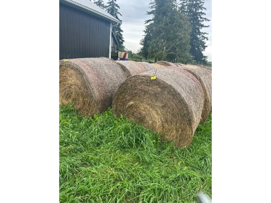 45 Round Bales Of Net Wrapped Hay