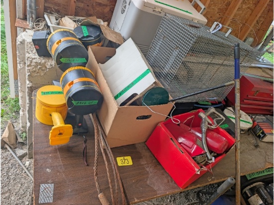 Trap, Cooler, Cables, Mop Bucket, Etc.